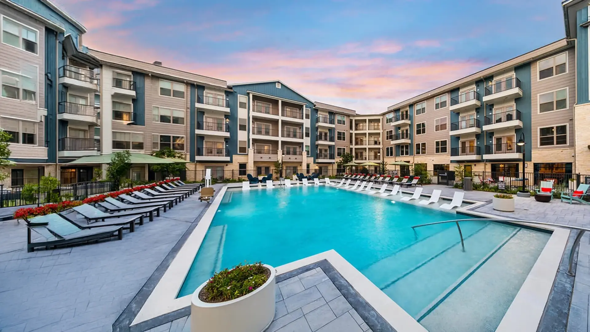 Multifamily property with pool